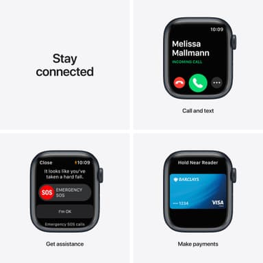 Apple Watch Series 7 Nike 41mm GPS (midnatt alu/antrasittsort sportsreim)