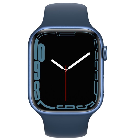 Apple Watch Series 7 45mm GPS (blå alu/havdypblå sportsreim)