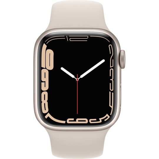 Apple Watch Series 7 41mm GPS+eSIM (stjerneskinn alu/stjerneskinn sportsreim)