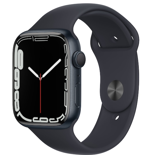 Apple Watch Series 7 45mm GPS (midnatt alu/midnatt sportsreim)