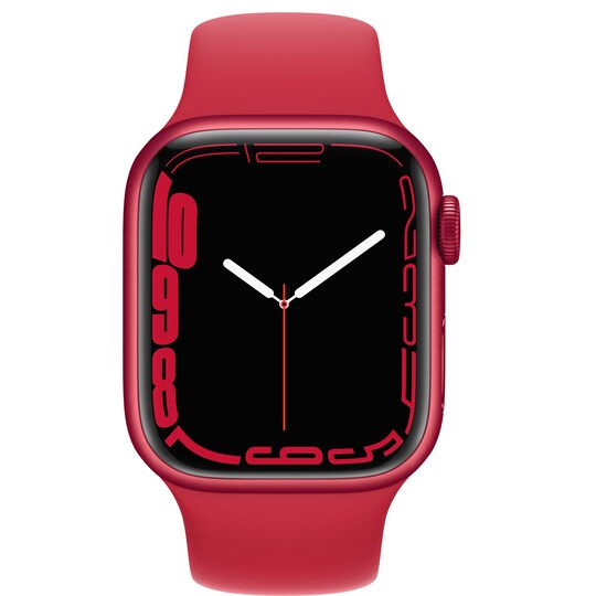 Apple Watch Series 7 41mm GPS (rød alu/rød sportsreim)