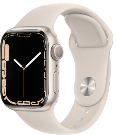 Apple Watch Series 7 41mm GPS (stjerneskinn alu/stjerneskinn sportsreim)