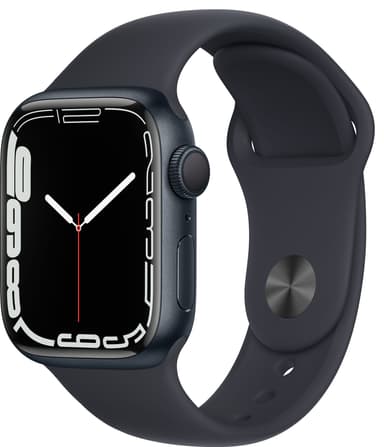 Apple Watch Series 7 41mm GPS (midnatt alu/midnatt sportsreim)