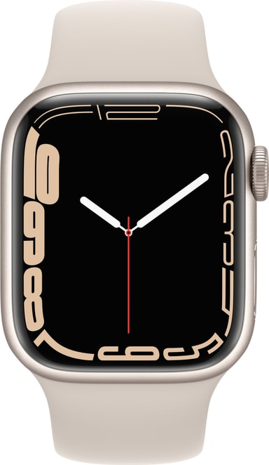 Apple Watch Series 7 41mm GPS (stjerneskinn alu/stjerneskinn sportsreim) -  Elkjøp