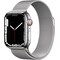 Apple Watch Series 7 41mm GPS+eSIM (sølvfarget stål/sølvfarget Milanese-reim)