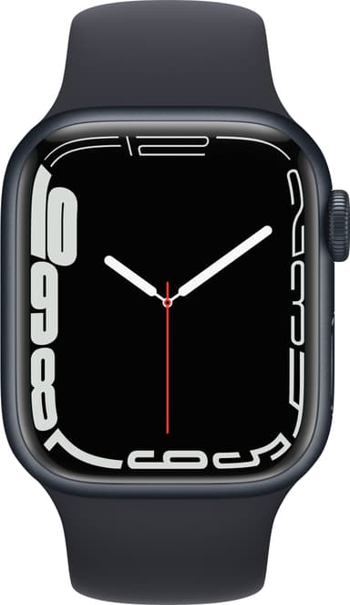 Apple Watch Series 7 41mm GPS+eSIM (midnatt alu/midnatt sportsreim)