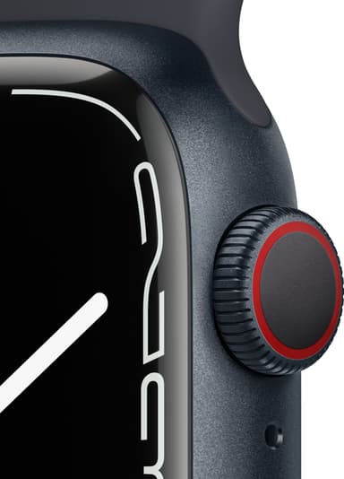 Apple Watch Series 7 41mm GPS+eSIM (midnatt alu/midnatt sportsreim)