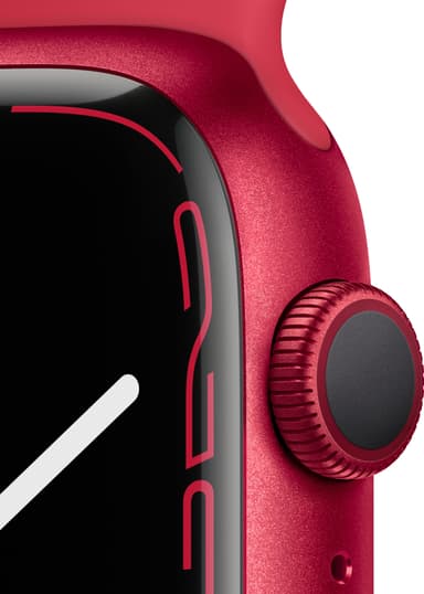 Apple Watch Series 7 45mm GPS (rød alu/rød sportsreim)