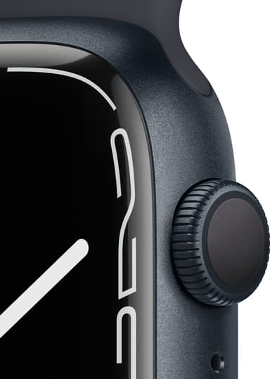 Apple Watch Series 7 45mm GPS (midnatt alu/midnatt sportsreim)