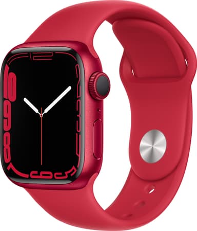 Apple Watch Series 7 41mm GPS (rød alu/rød sportsreim)