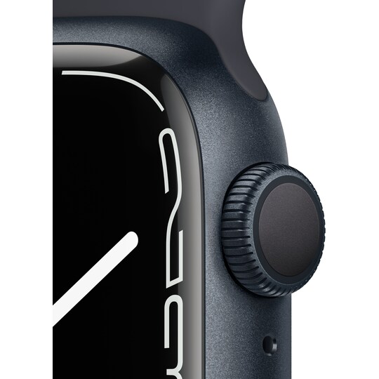Apple Watch Series 7 41mm GPS (midnatt alu/midnatt sportsreim)