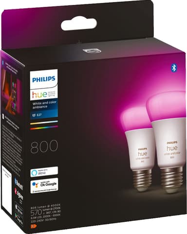 Philips Hue WCA 6,5W A60 E27 2-pk.
