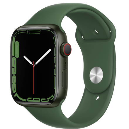 Apple Watch Series 7 45mm GPS+eSIM (grønn alu/kløver sportsreim)
