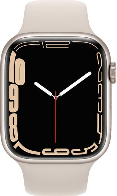 Apple Watch Series 7 45mm GPS+eSIM (stjerneskinn alu/stjerneskinn sportsreim)