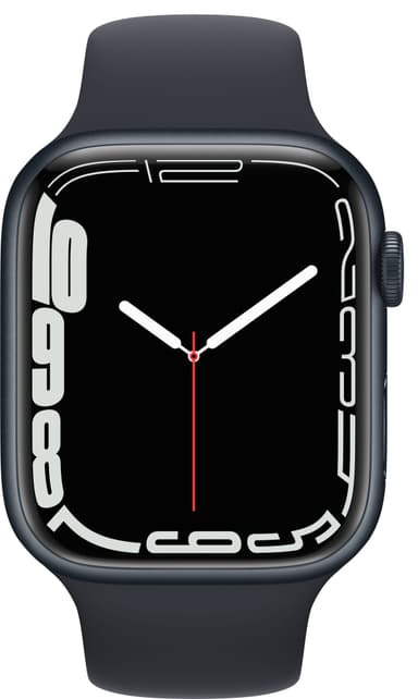 Apple Watch Series 7 45mm GPS+eSIM (midnatt alu/midnatt sportsreim)