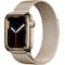 Apple Watch Series 7 41mm GPS+eSIM (gullfarget stål/gullfarget Milanese-reim)