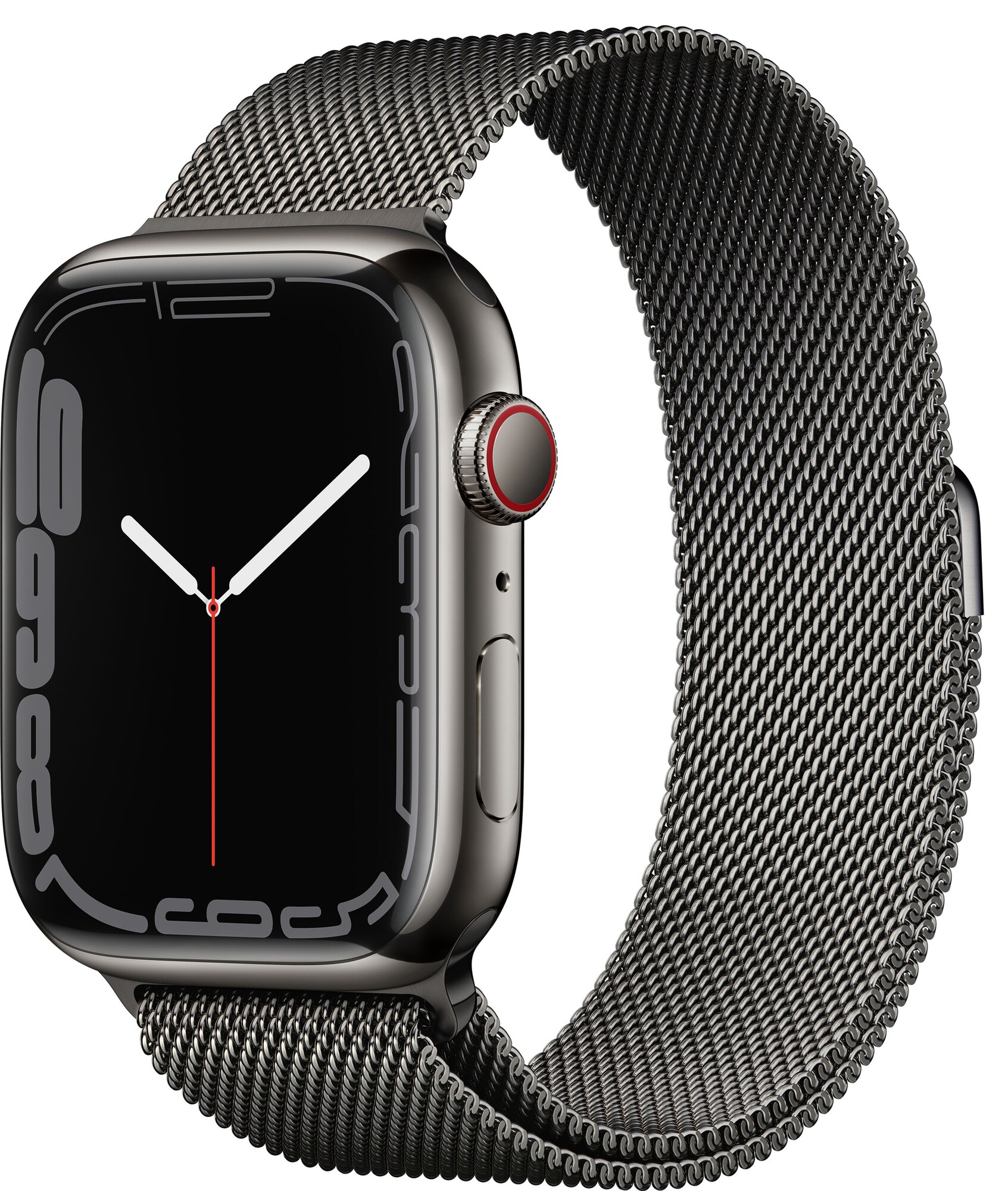 Apple Watch Series 7 45mm GPS+eSIM (grafitt stål/grafitt Milanese-reim) -  Elkjøp