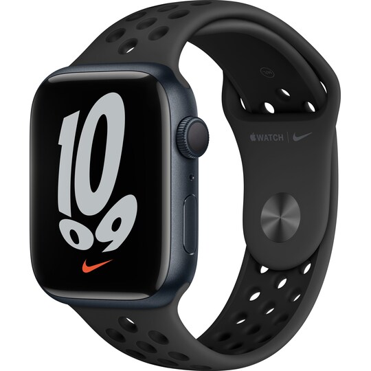 Apple Watch Series 7 Nike 45mm GPS (midnatt alu/antrasittsort sportsreim)
