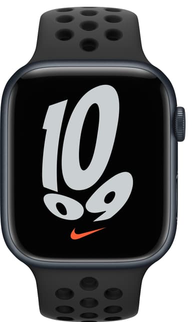 Apple Watch Series 7 Nike 45mm GPS (midnatt alu/antrasittsort sportsreim)