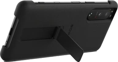 Sony Xperia 5 III Style Cover deksel med stativ (sort)
