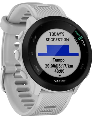 Garmin Forerunner 55 GPS sportsklokke (hvit)
