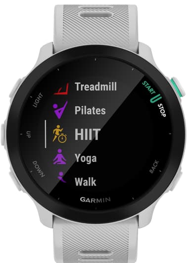 Garmin Forerunner 55 GPS sportsklokke (hvit)