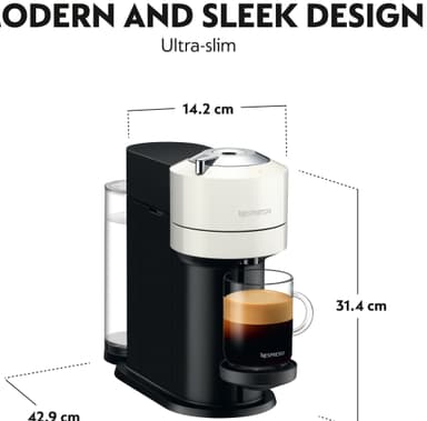 NESPRESSO® Vertuo Next kaffemaskin fra DeLonghi, Hvit