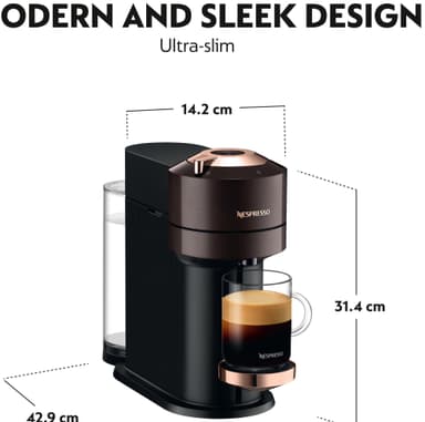 NESPRESSO® Vertuo Next kaffemaskin fra DeLonghi, Brun