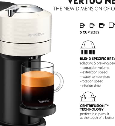 NESPRESSO® Vertuo Next kaffemaskin fra DeLonghi, Hvit