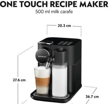 NESPRESSO® Gran Lattissima kaffemaskin fra DeLonghi, Sort