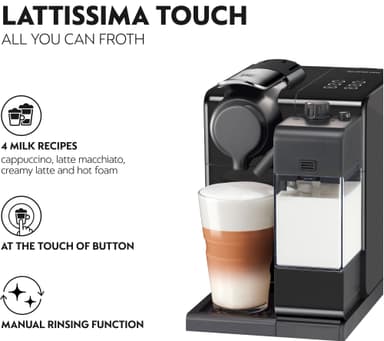 NESPRESSO® Lattissima Touch kaffemaskin fra Delonghi, Sort