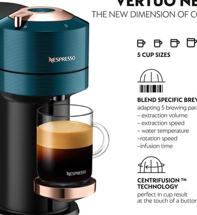 NESPRESSO® Vertuo Next kaffemaskin fra DeLonghi, Luxury Teal