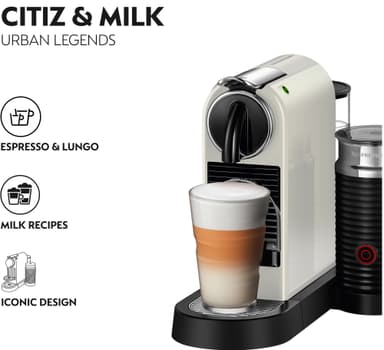 NESPRESSO® CitiZ & Milk kaffemaskin fra DeLonghi, Hvit