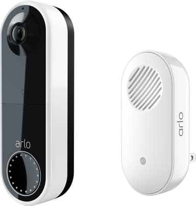 Arlo Wire-Free Video Doorbell smart ringeklokke + Arlo Chime V2 samlepakke