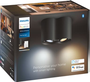 Philips Hue Pillar dobbelt spotlys 2x5W (sort)