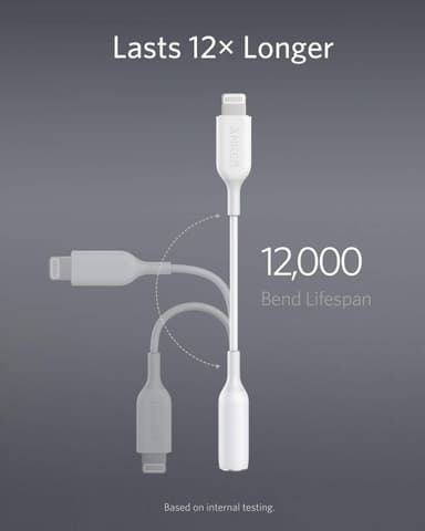 Anker Apple Lightning til 3,5 mm jack adapter for hodetelefoner (hvit)