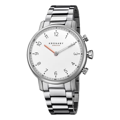 Kronaby Hybrid Smartklokke Nord 38mm Stål Hvit skive