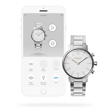 Kronaby Hybrid Smartklokke Nord 38mm Stål Hvit skive