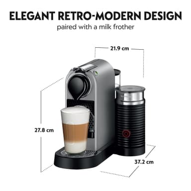 NESPRESSO® CitiZ & Milk kaffemaskin fra Krups, Sølv