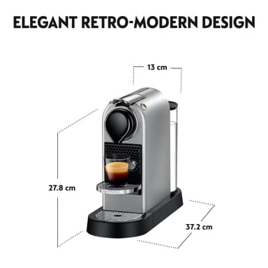 NESPRESSO® CitiZ kaffemaskin fra Krups, Sølv