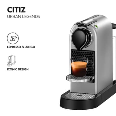 NESPRESSO® CitiZ kaffemaskin fra Krups, Sølv