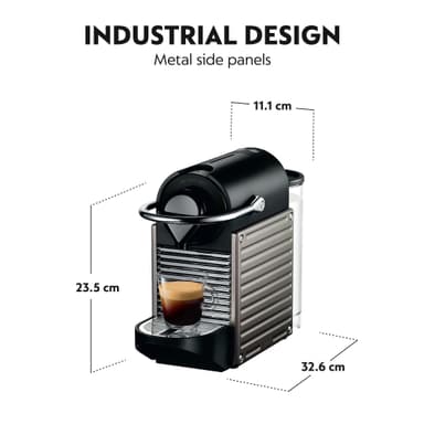 NESPRESSO® Pixie kaffemaskin fra Krups, Titan