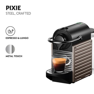 NESPRESSO® Pixie kaffemaskin fra Krups, Titan