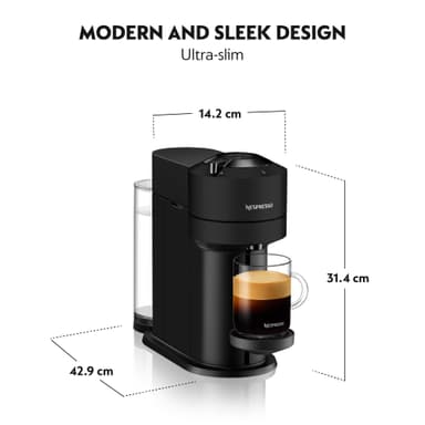 NESPRESSO® Vertuo Next kaffemaskin fra DeLonghi, Matt Sort