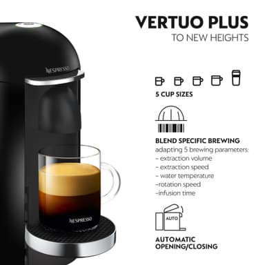 NESPRESSO® Vertuo Plus Deluxe kaffemaskin fra Krups, Sort