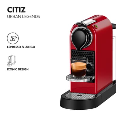 NESPRESSO® CitiZ kaffemaskin fra Krups, Rød