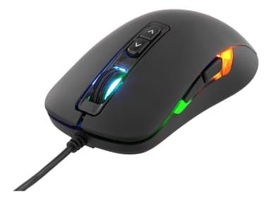 DELTACO GAMING DM110 optisk mus, 7 knapper, ""pustende"" lysdioder, svart