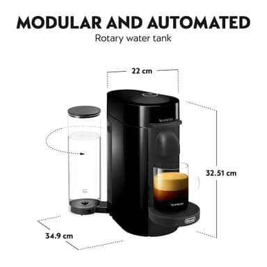 NESPRESSO® Vertuo Plus kaffemaskin fra Delonghi, Sort