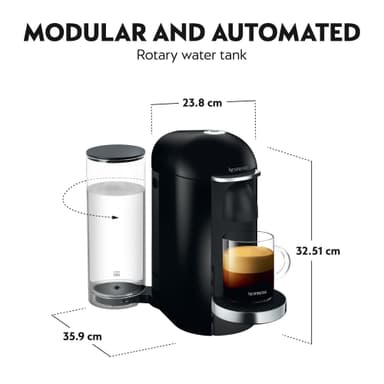 NESPRESSO® Vertuo Plus Deluxe kaffemaskin fra Krups, Sort