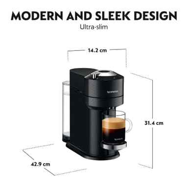 NESPRESSO® Vertuo Next kaffemaskin fra Krups, Klassisk Sort